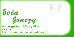 bela gonczy business card